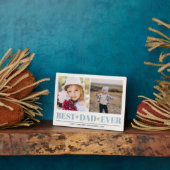 ライトブルー最高のパパEVERコラージュ2枚の写真 フォトプラーク (側面)