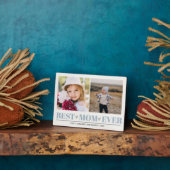 ライトブルー最高のママEVERコラージュ2枚の写真 フォトプラーク (側面)