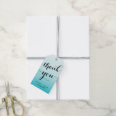 ライトブルー水の色ありグラデーションがとう ギフトタグ (より糸付き)