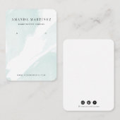 ライトブルー水彩耳付名刺 名刺 (正面/裏面)