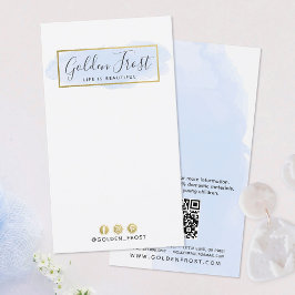 ライトブルー水彩金ゴールドイヤリングジュエリー表示 名刺