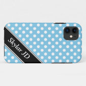 ライトブルー水玉模様パーソナライズされたiPhone 5ケース Case-Mate iPhoneケース (裏面(横))