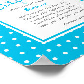 ライトブルー水玉模様名ベビー賛美の子供部屋 ポスター (角)