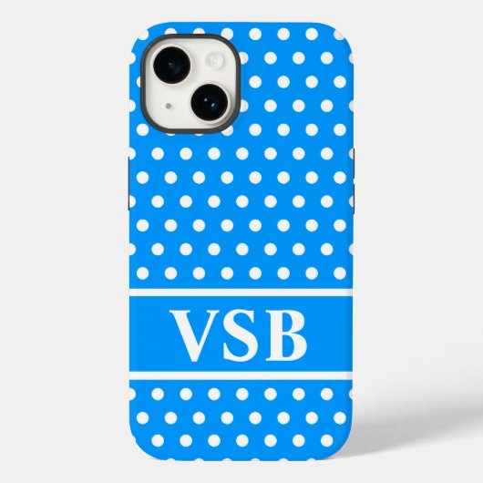 ライトブルー水玉模様 Case-Mate iPhoneケース (裏面)