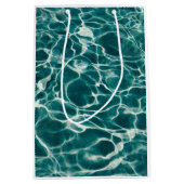 ライトブルー波打つ火の水 ミディアムペーパーバッグ (正面)