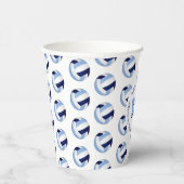 ライトブルー海軍バレーボールバースデーパーティー紙 紙コップ (右)