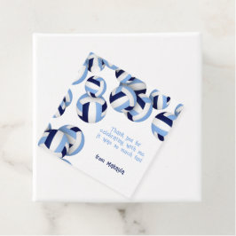 ライトブルー海軍バレーボール子供の誕生日パーティー フェイバータグ