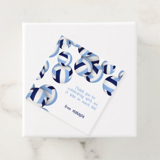 ライトブルー海軍バレーボール子供の誕生日パーティー フェイバータグ (インサイチュ)