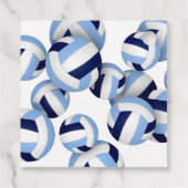 ライトブルー海軍バレーボール子供の誕生日パーティー フェイバータグ (裏面)