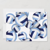 ライトブルー海軍バレーボール子供の誕生日パーティー 招待状 (裏面)