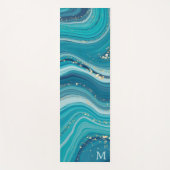 ライトブルー液体大理石 ヨガマット (正面)