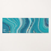 ライトブルー液体大理石 ヨガマット (正面(横))