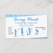 ライトブルー清掃サービス名刺 名刺 (正面)