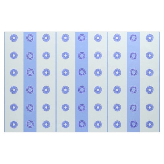 ライトブルー濃い青の花パターン ファブリック (ヤード)