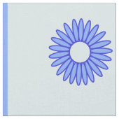 ライトブルー濃い青の花パターン ファブリック (クローズアップ)