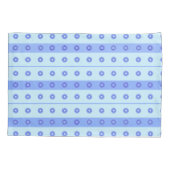 ライトブルー濃い青の花パターン 枕カバー (裏面)