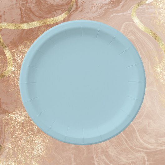 ライトブルー無地のカラー ペーパープレート