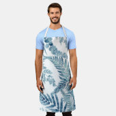 ライトブルー熱帯葉 エプロン (着用した状態)