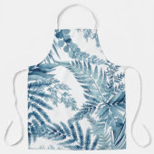 ライトブルー熱帯葉 エプロン (正面)