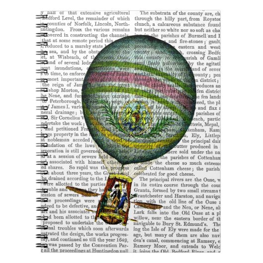 ライトブルー熱気球 ノートブック (正面)