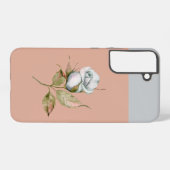 ライトブルー独身のグレーバラフラワーS21電話ケース SAMSUNG GALAXYケース (裏面横)