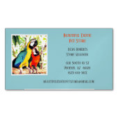 ライトブルー獣医/動物ペットストアパロッツ マグネット名刺 (正面)