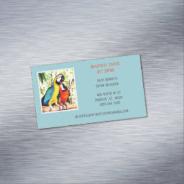 ライトブルー獣医/動物ペットストアパロッツ マグネット名刺