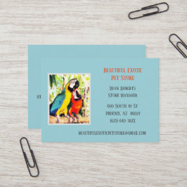 ライトブルー獣医/動物ペットストアパロッツ 名刺