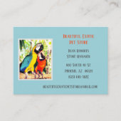 ライトブルー獣医/動物ペットストアパロッツ 名刺 (正面)