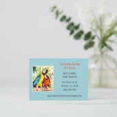 ライトブルー獣医/動物ペットストアパロッツ 名刺 (スタンド正面)