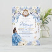 ライトブルー王室のプリンセスSweet sixteen誕生日 招待状 (スタンド正面)