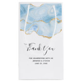 ライトブルー瑪瑙と金ゴールドグリッターありがとう スモールペーパーバッグ (裏面)