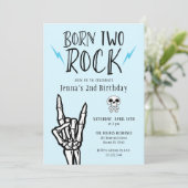 ライトブルー生まれ2ロック2nd誕生日パーティー 招待状 (スタンド正面)