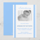 ライトブルー男の赤ちゃん誕生 案内状 (正面/裏面)