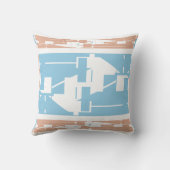 ライトブルー白コーラルモザイク地中海のモチーフ クッション (裏面)