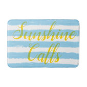 ライトブルー白ストライプ色 バスマット (正面)