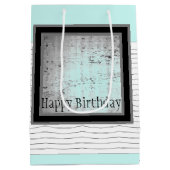 ライトブルー白黒 ミディアムペーパーバッグ (裏面)