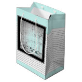 ライトブルー白黒 ミディアムペーパーバッグ (裏面アングル)