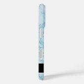 ライトブルー磨き大理石名付き Case-Mate iPhoneケース (裏面 / 右)