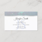 ライトブルー素晴らしスパークルパールグリッターとイニシャル 名刺 (裏面)