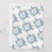 ライトブルー素朴ウォーター色フローラベビーシャワー 招待状 (裏面)