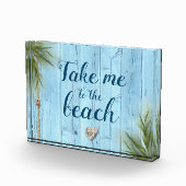 ライトブルー素朴ウッド沿岸ビーチに私を連れて フォトブロック (右)