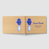 ライトブルー素朴フローラメイスンジャー結婚ズ ゲストブック (全面)