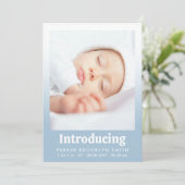 ライトブルー紹介新生児ガールフォト 案内状 (スタンド正面)