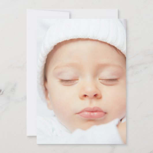 ライトブルー紹介新生児ガールフォト 案内状 (裏面)