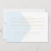 ライトブルー結婚のイニシャルフローラダイヤモンドの形状 セーブザデート (裏面)