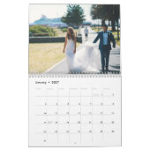 ライトブルー結婚のフォトカレンダー カレンダー (1月 2027)