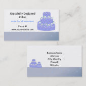 ライトブルー結婚ズケーキデザイン 名刺 (正面/裏面)