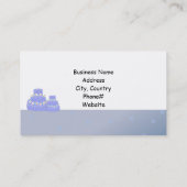 ライトブルー結婚ズケーキデザイン 名刺 (裏面)