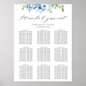ライトブルー結婚フローラの座席表 ポスター (正面)